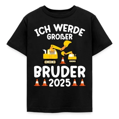 SPREADSHIRT Bagger 2025 Ich Werde Großer Bruder Weiß Kinder T-Shirt