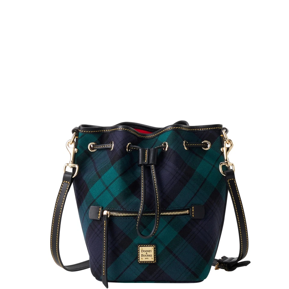 Bandolera Dooney & Bourke Tartán Pequeña con Cordón | Negra Foto 1 de 1