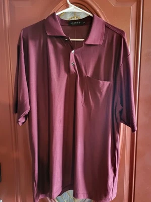 Men's Boss Hugo Boss XXL 100% Silk Burgandy Shirt - Image 1 of 4