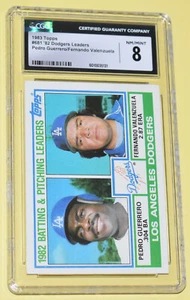 1983 Topps #681 Dodgers Leaders Pedro Guerrero Fernando Valenzuela - CGC 8 NM/M - Picture 1 of 3