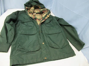 Woolrich 7324 Jacket Parka Green Plaid Lined Mens Sized Medium - Picture 1 of 6