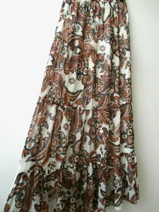 XXI WHITE & MULTI-COLOR FLORAL DESIGN TIERED SKIRT SIZE L - NEW - Picture 1 of 5