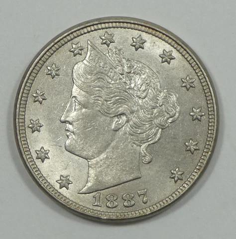 1887 Liberty/"V" Nickel  ALMOST UNCIRCULATED  5c Cover