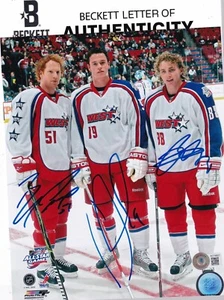 JONATHAN TOEWS Patrick Kane BRIAN CAMPBELL signed (BLACKHAWKS) 8X10 Beckett BAS - Picture 1 of 1