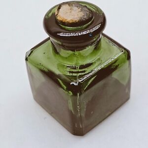Vintage glass ink bottle inkwell f calligraphy fountain pen antique Hungary 20s.