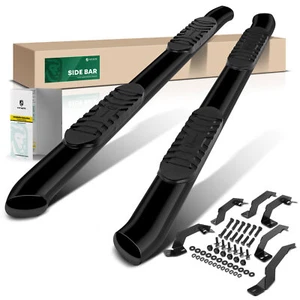 for Toyota Tacoma 05-23 Crew Cab Pickup 5" Black Steel Oval Side Step Nerf Bars - Picture 1 of 8