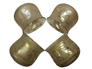 4 deutsche Lampenschirme irisierender Bernstein geätzt Jugendstil - Bild 1 von 11