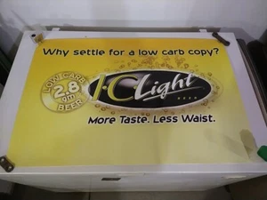IC LIGHT BEER SIGN BANNER⚡️ LOW CARB MORE TASTE LESS WAIST (36" X 24") NOS - Picture 1 of 7