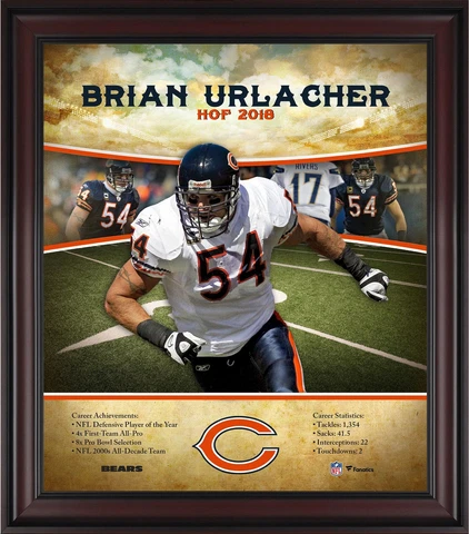 Brian Urlacher Bears Framed 15x17 Hall of Fame Career Profile Cover