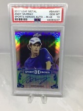 2017 Leaf Metal Sport Heroes Auto Blue 1/5 #BAAM1 Andy Murray PSA 10 (Top Pop)
