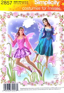 Simplicity Misses Fee Kostüm und Flügel Muster 2857 Größe 6-12 ungeschnitten - Bild 1 von 2