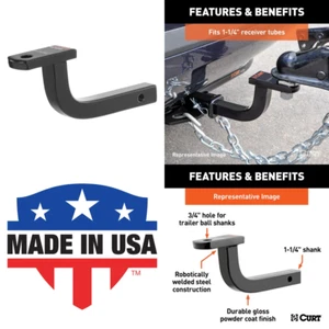 Class 2 Trailer Hitch Ball Mount Fits 1-1/4 Inch Receiver 3,500 lbs 3/4 Inch Hol - Picture 1 of 9