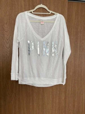 Pullover Victoria's Secret "Rosa" Logo Manga Raglán Top Salón Playa Busto 38" Foto 1 de 4