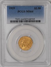1929 Year Quarter Eagle 250 Us Gold Coins Pre 1933 For