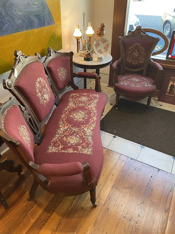 Eastlake Victorian Settee and Chair Cover