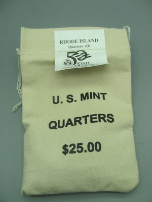 2001-D Rhode Island Statehood Quarters $25 Mint Sewn Bag - Image 1 of 3