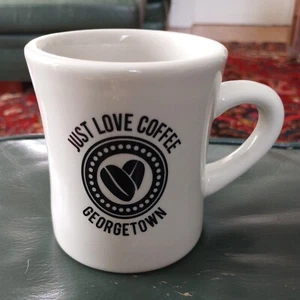 JUST LOVE COFFEE GEORGETOWN RESTAURANT DINER STYLE COFFEE MUG M WARE EUC - Picture 1 of 7