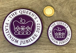 Queens Platinum Jubilee 2022 sew on craft patch Embroidered round 50mm or 80mm - Picture 1 of 1