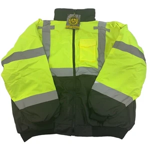 OccuNomix Hi-Viz Yellow Lined  3 In 1 Bomber Jacket Class 3 Mens 2XL 8841 - Picture 1 of 8
