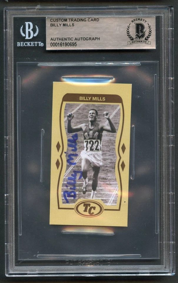 Billy Mills signed autograph auto Tobacco Classics Mini Trading Card BAS Slabbed - Image 1 of 1