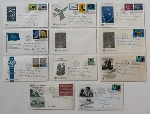 1960s First Day of Issue Official Geneva Cachet United Nations Stamps Lot of 11 - Picture 1 of 6