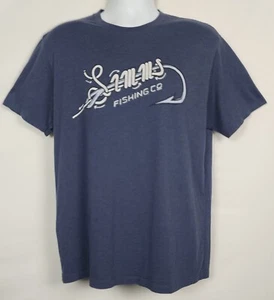 SIMMS T-Shirt Mens M Short Sleeve Blue Outdoors Fishing Graphic Tee Cotton Blend - Picture 1 of 11