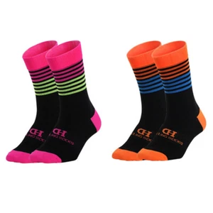 2 Pairs Cycling Socks Pro Road Bicycle Riding Bike Sports Ankle Socks Pink Blue - Picture 1 of 7