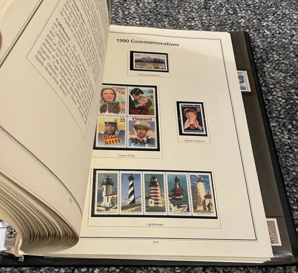 884 selos perfeitos, sem marca de charneira, de 1936 a 1994 Scott # 785 a 2876 montados em livro - Imagem 1 de 4