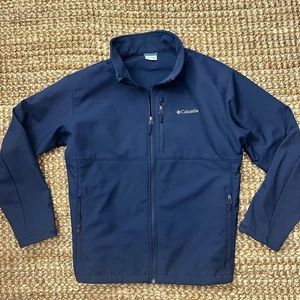 Columbia Mens Softshell Jacket 2XL Collegiate Navy Blue Full Zip Fleece Lined - Picture 1 of 6