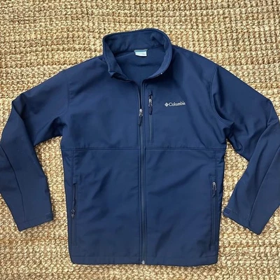 Columbia Mens Softshell Jacket 2XL Collegiate Navy Blue Full Zip Fleece Lined - Image 1 of 4