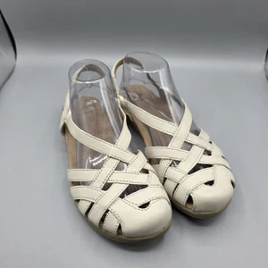 Earth Origins Nellie Damen-Sandalen 8,5 elfenbeinfarben Leder Fischer bequeme flache Schuhe  - Bild 1 von 13
