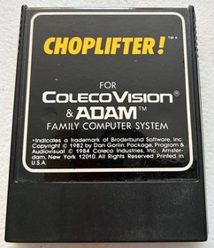 Choplifter! game cartridge for Colecovision Coleco Vision CLEAN & TESTED