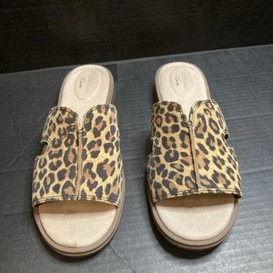Clarks Collection ultimativer Komfort Declan Flo Pantoletten Sandalen Größe 7 Leopard - Bild 1 von 8