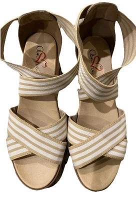 Mia Amore Sandalias Cuña Tostadas Talla 9 Verano Playa Mujeres Zapatos Primavera Informal Marrón Foto 1 de 4