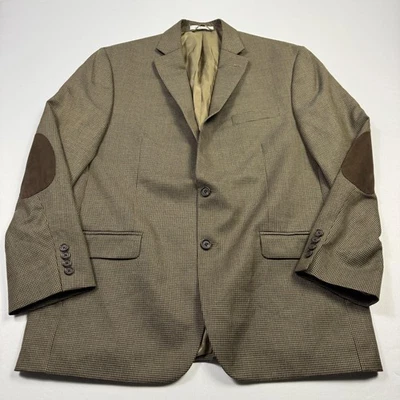 Casaco Lauren Ralph Lauren Blazer Masculino Grande Marrom Houndstooth Cotovelo Patch - Imagem 1 de 4