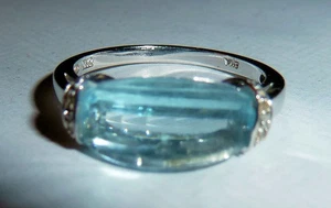 10 Karat Weißgold RING m. grünem Edelstein 2,7 Gramm Größe 8 - Bild 1 von 4