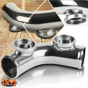 Brida adaptador de aluminio OD 2,5" 70 grados tipo curva-SSQV turbo BOV" tubería plateada - Imagen 1 de 5