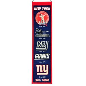 New York Giants NFL Heritage Banner Embroidered Wool 8" X 32" New