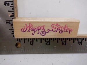 STAMPENDOUS HAPPY EASTER WOOD RUBBER STAMP EUC L3548 - Picture 1 of 2