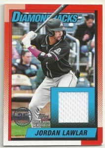 2025 TOPPS BASEBALL - JORDAN LAWLAR - 1990 BASEBALL JERSEY RELIC - SLIGHT DING - Picture 1 of 1