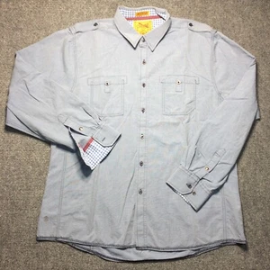 Sovereign Code Shirt Mens Extra Extra Large Blue Western Long Sleeve Button Up - Picture 1 of 9