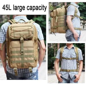 45L Rucksacks Hiking Trekking Hunting Travel Outdoor Sport Gym Tactical Backpack - Picture 1 of 9