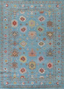 Elegant Handwoven Oushak Indian Rug Living Room Carpet 9x12 ft - Picture 1 of 21