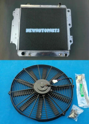 3 Row Aluminum Radiator +Fan For Jeep Wrangler YJ/TJ 2.4L 2.5L 4.0L 4.2L 1987-06 - Image 1 of 4