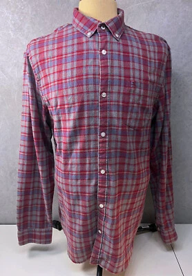 Penguin Munsingwear Flannel Shirt Mens XL Red Plaid Long Sleeve Button FLAW READ - Image 1 of 4