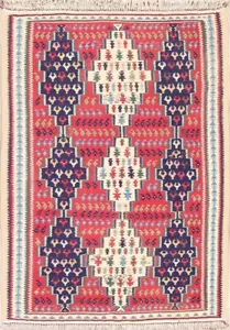 South-West Design Nomadic 3x5 Senneh Bidjar Flat Weave Wool Rug Handmade - Picture 1 of 12