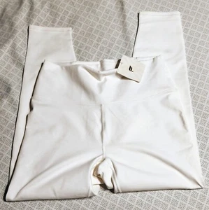 Fabletics Leggings 7/8 Boost Powerhold Egret White Multi High Waisted Women M - Picture 1 of 10