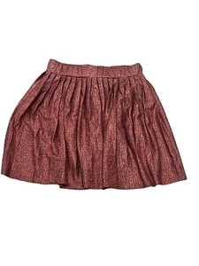 ZARA GIRLS 8 SKIRT PULL ON PLEATED CHEETAH RED/BROWN ELASTIC WAIST 5350/600 - Picture 1 of 5