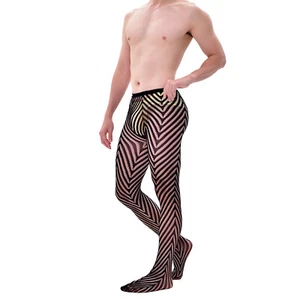 Men's Sexy Mesh See Through Fishnet Tights Body Gay Sissy Stockings Pantyhose - Picture 1 of 6