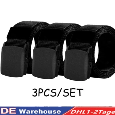 3x Cinturón Táctico de Nylon Cinturón de Trabajo Cinturón Militar Hombre Exterior Negro de - Imagen 1 de 4